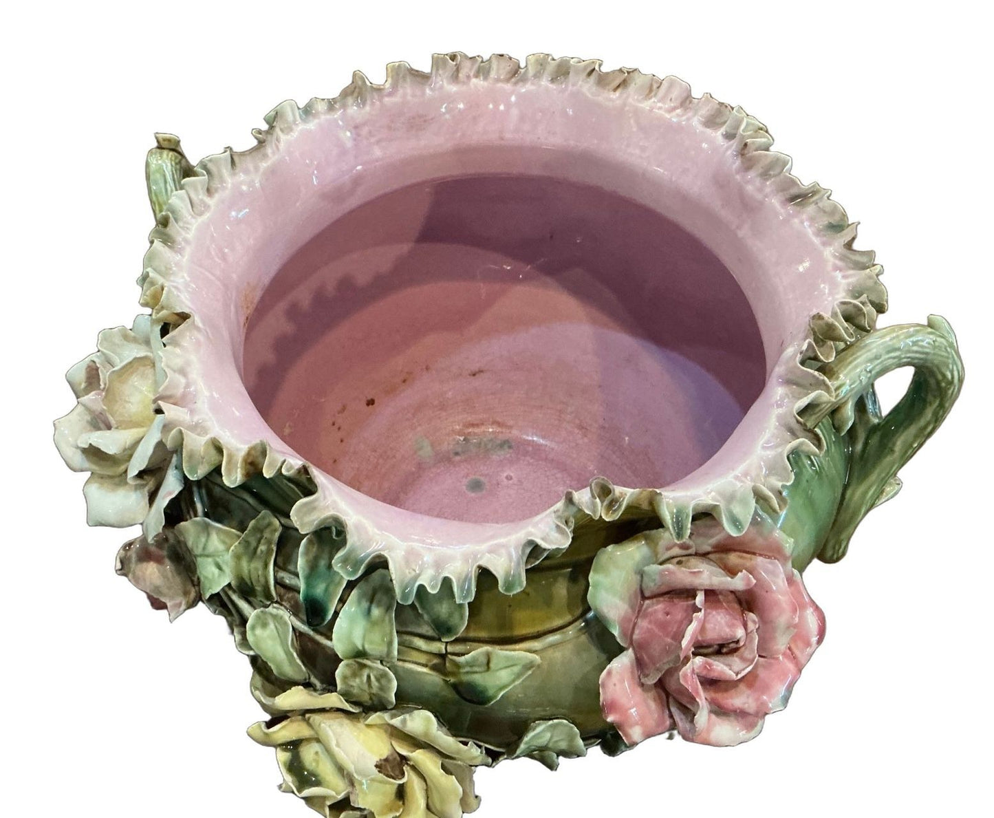 Circa 1900 Majolica Jardiniere