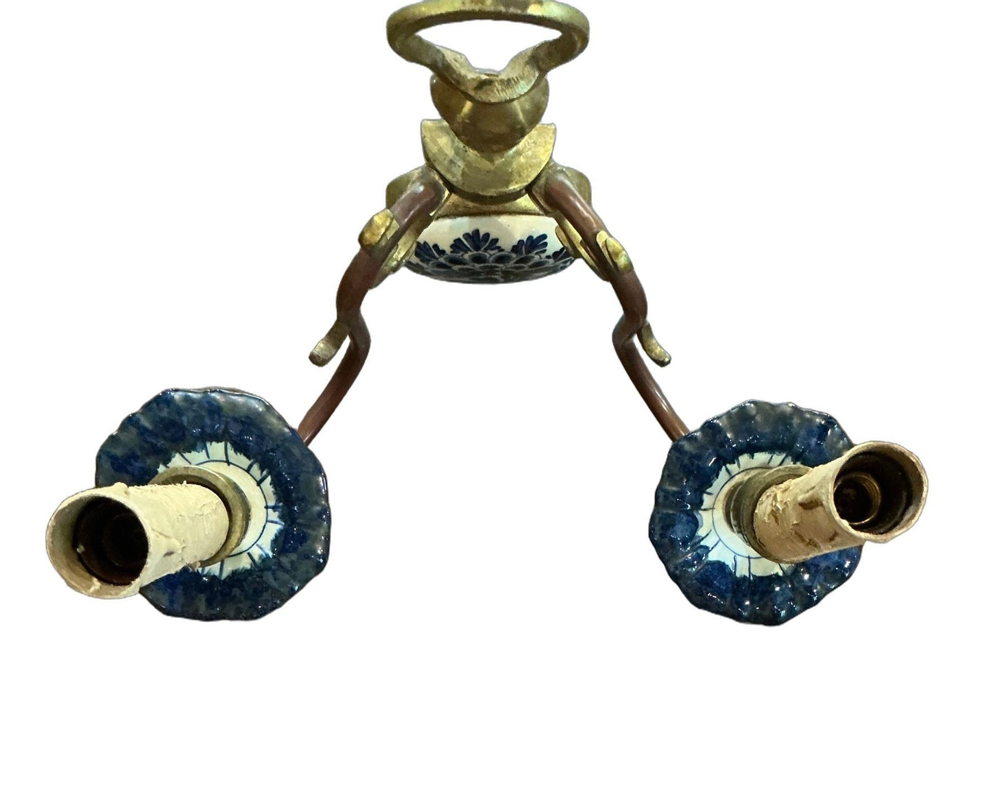 Dutch Delft Hand Painted Sconces - Pair