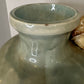 Large Antique Art Deco Faience Majolica Vase Decorated With Sculpted Delicate Flowers
