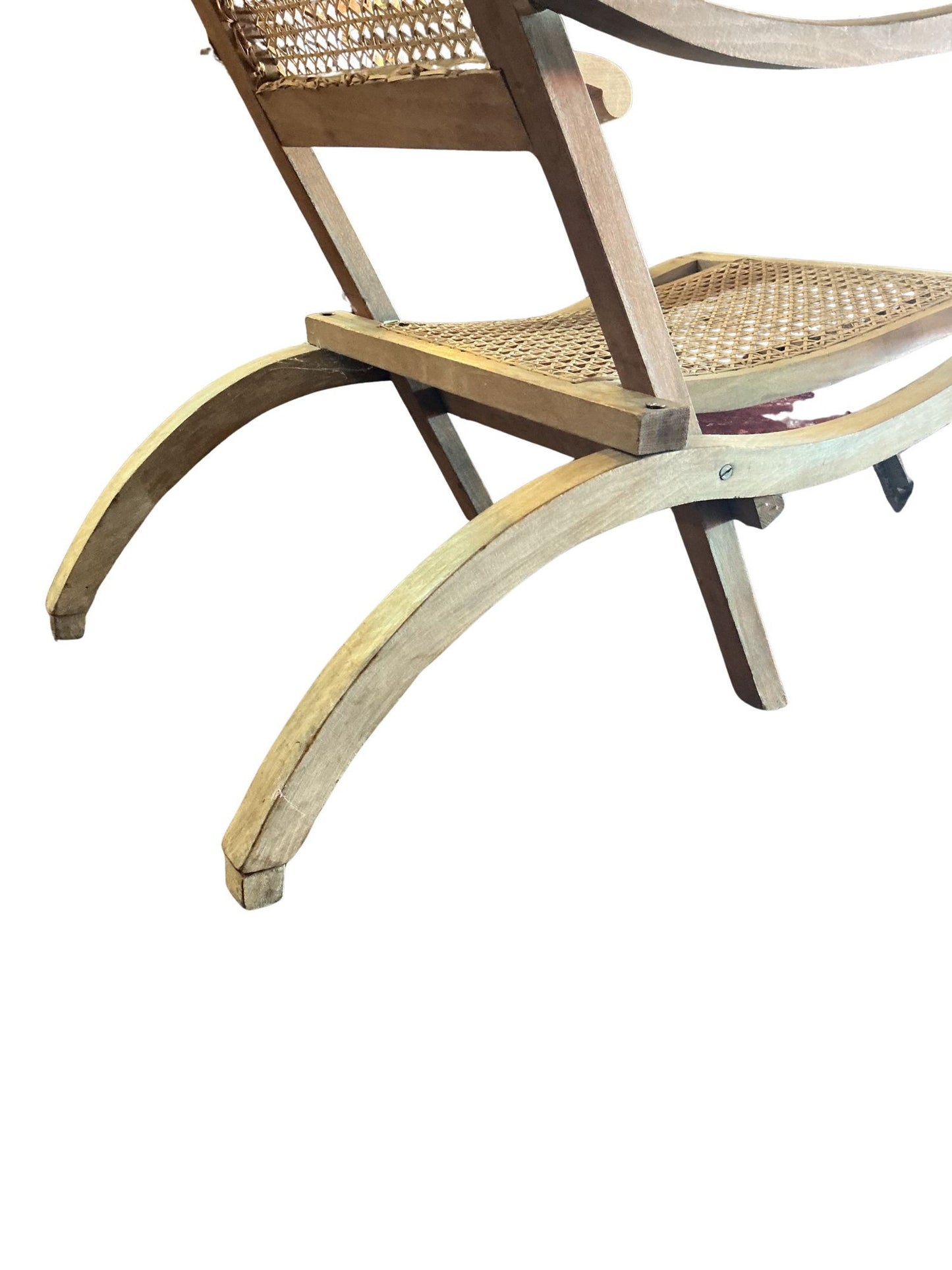 1920’s French Caned Chaise Lounge Bleached