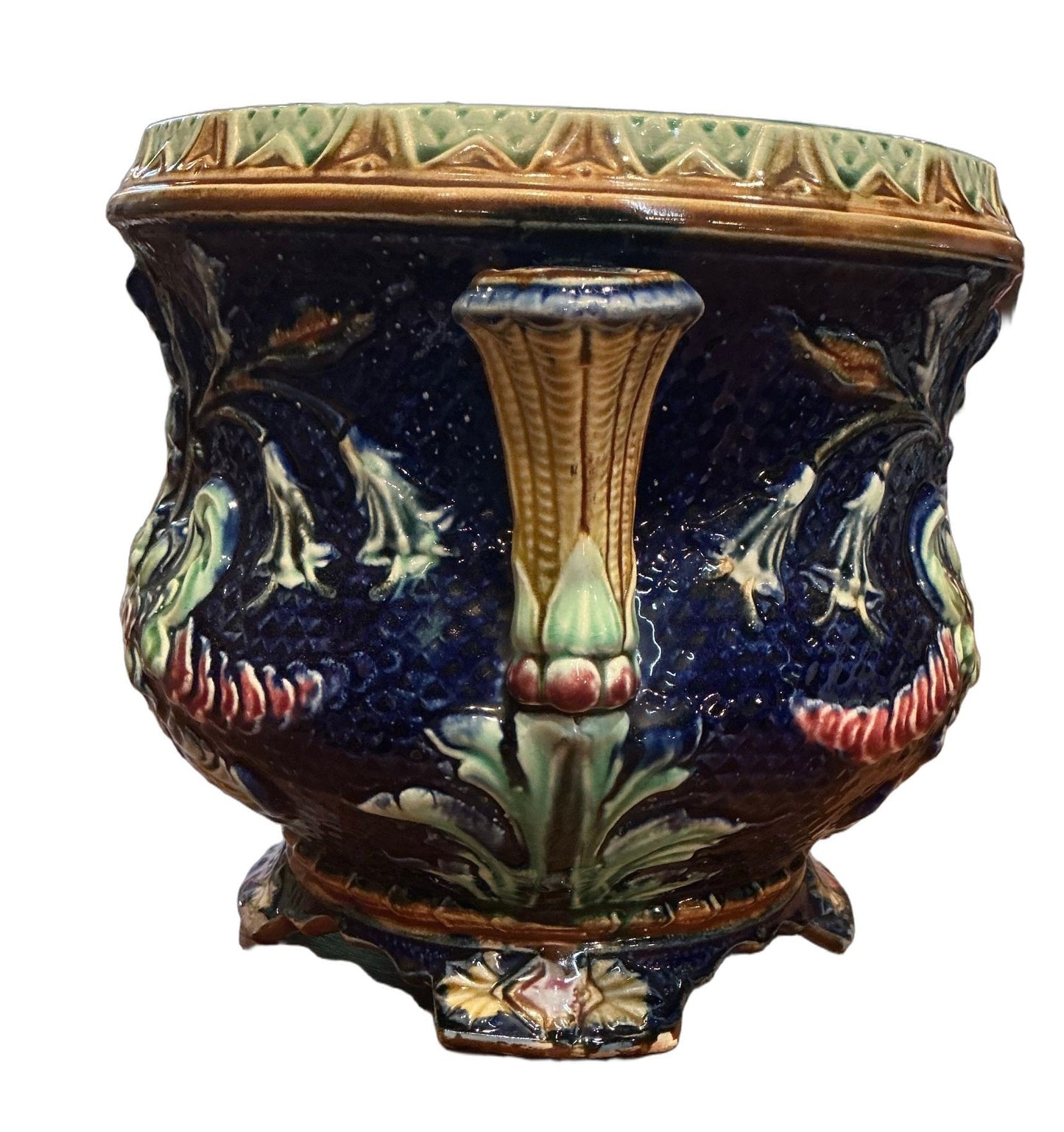 Belgian Majolica Cache Pots Circa 1900