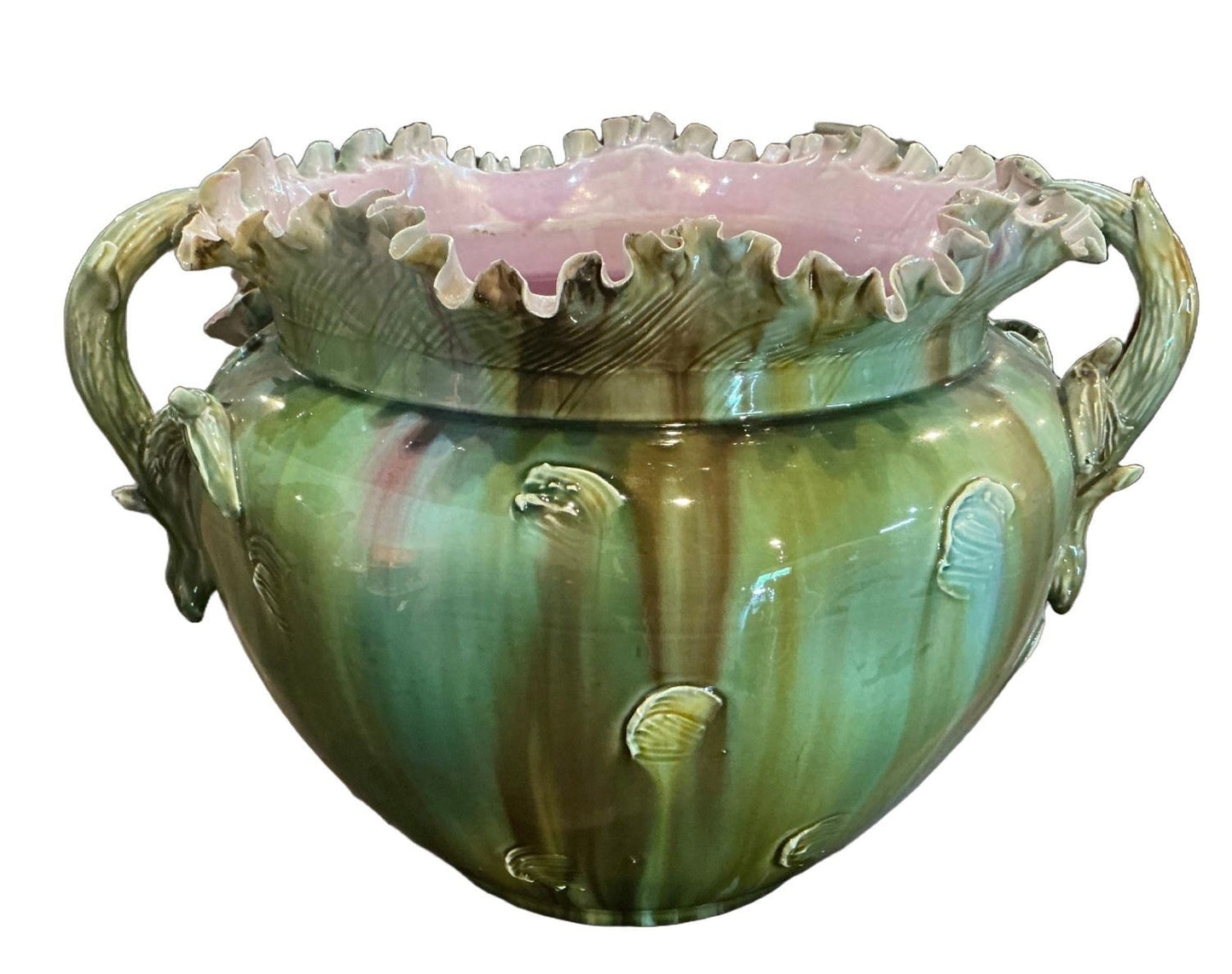 Circa 1900 Majolica Jardiniere