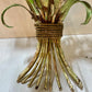 Whimsical Pair Of Mid Centry Italian Florentine Tole Style Bent Metal Electric Floral Sconces