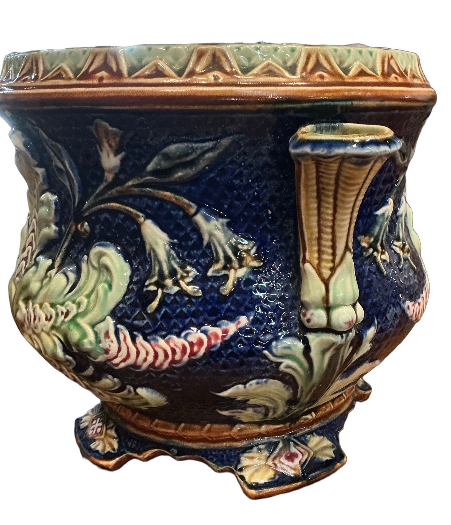 Belgian Majolica Cache Pots Circa 1900