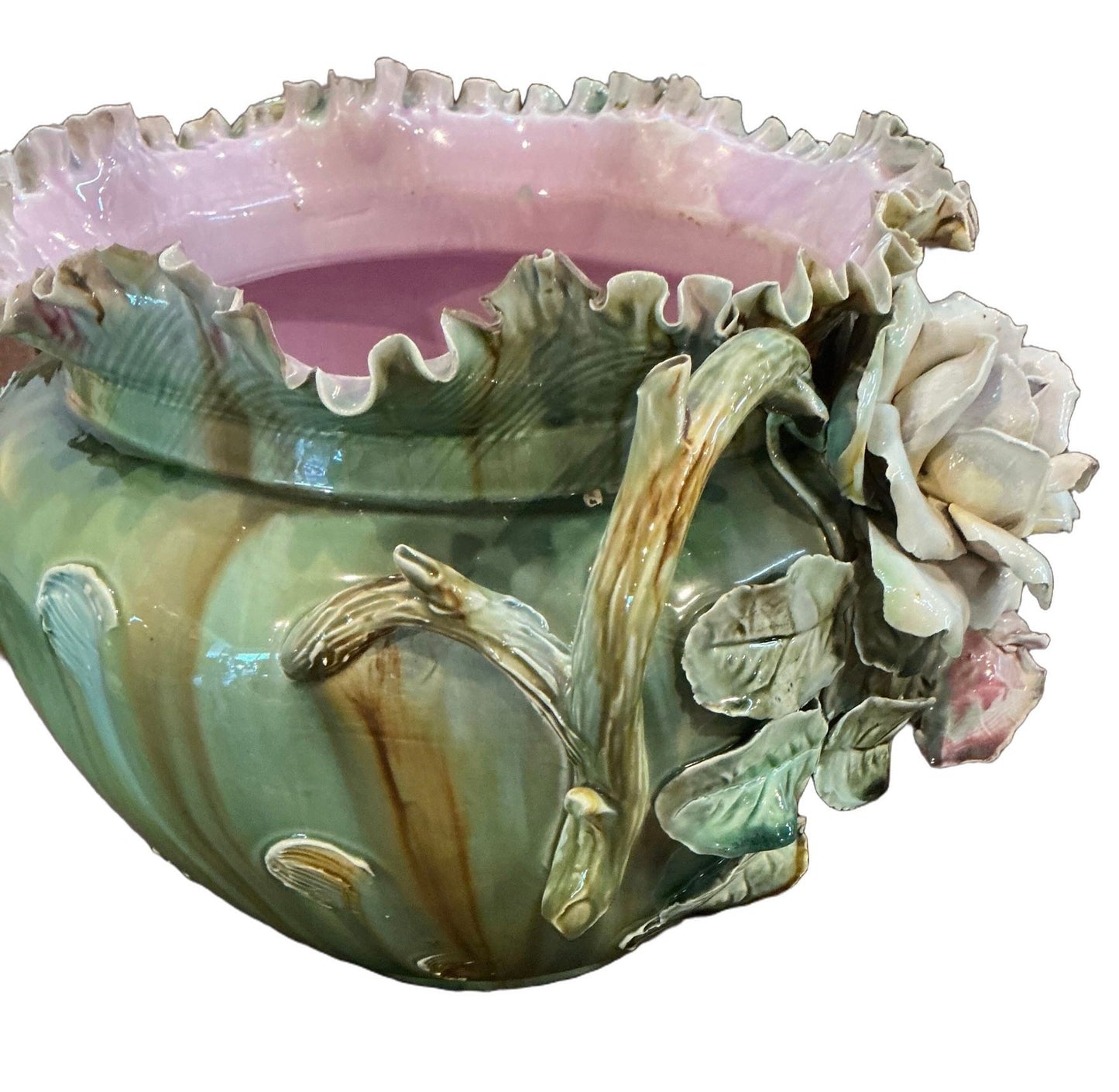 Circa 1900 Majolica Jardiniere