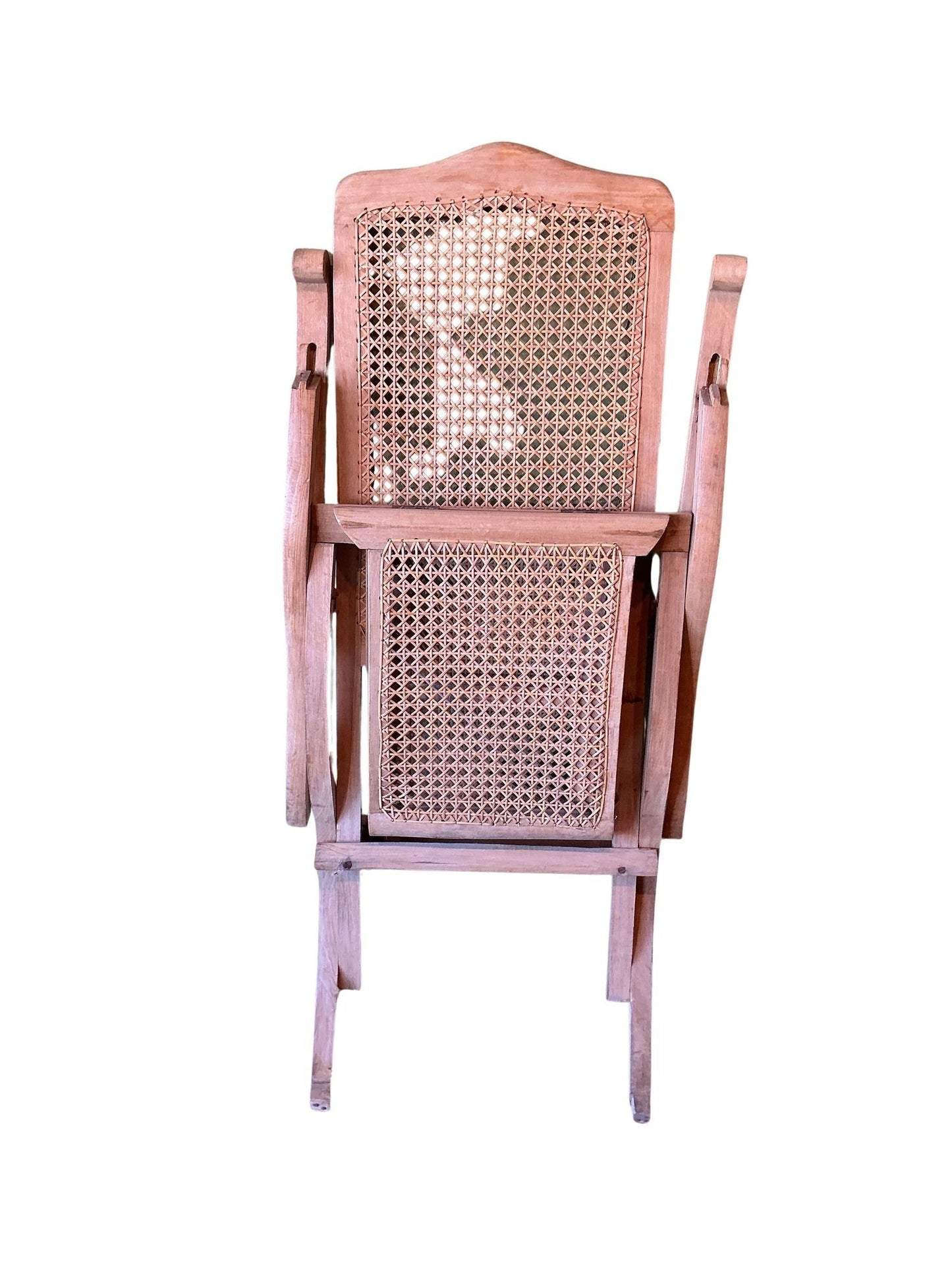 1920’s French Caned Chaise Lounge Bleached