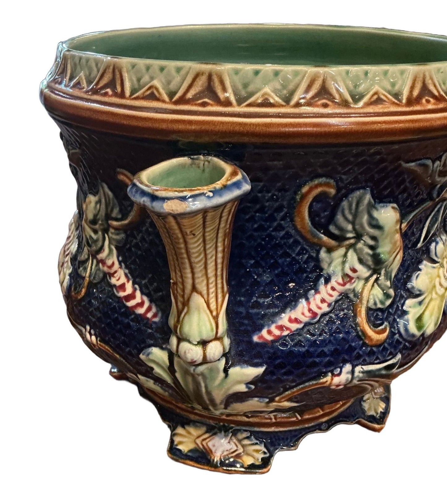 Belgian Majolica Cache Pots Circa 1900