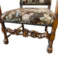 French Walnut Continental Arm Chairs in Vintage Floral Fabric, Pair