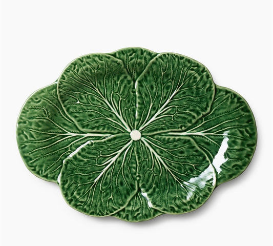Le Jardin Cabbage 3-D Oval Platter 17in X 12.5in