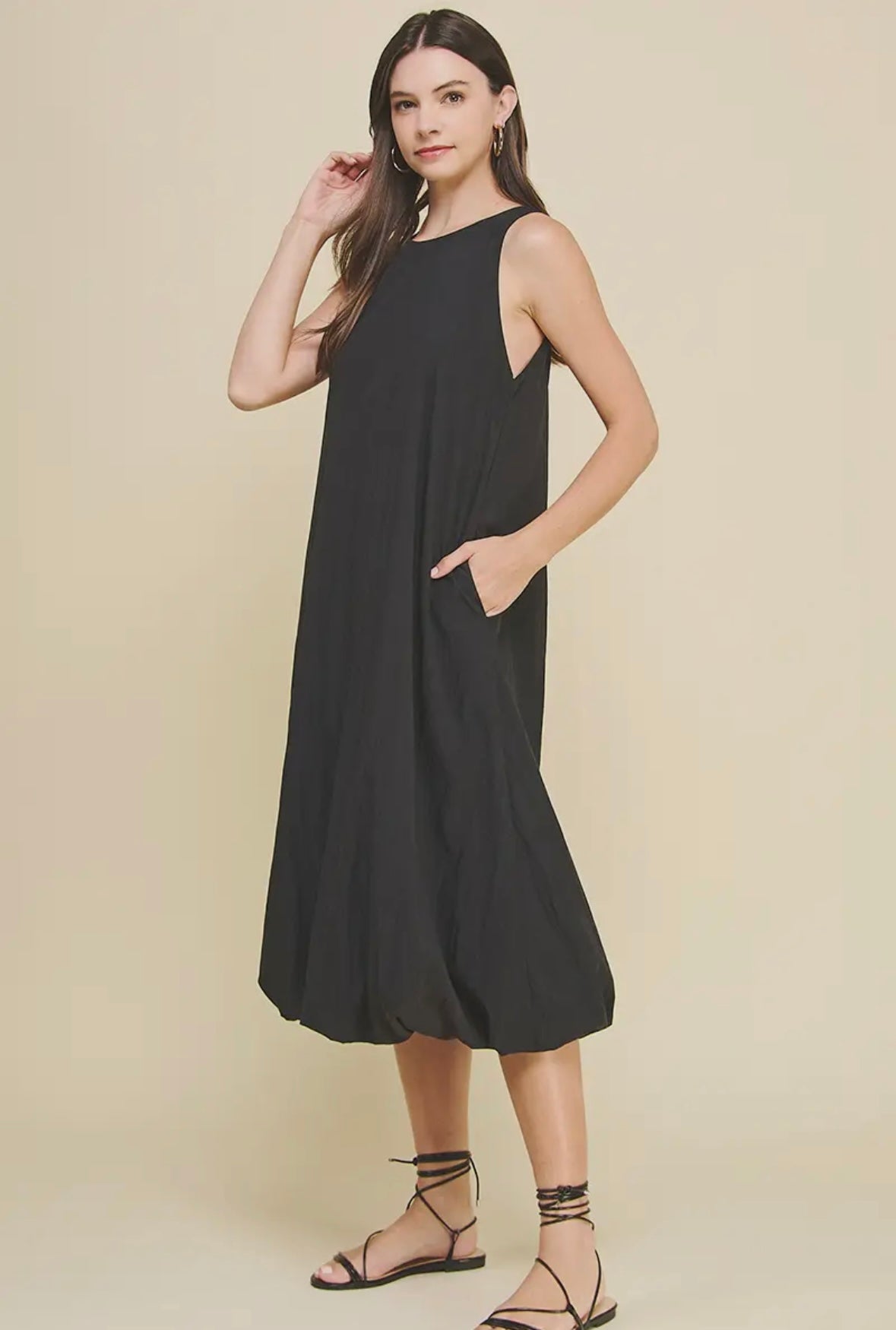 Bubble Hem Midi Dress