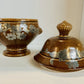 Pottery Urn with Metal Accents