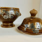 Pottery Urn with Metal Accents